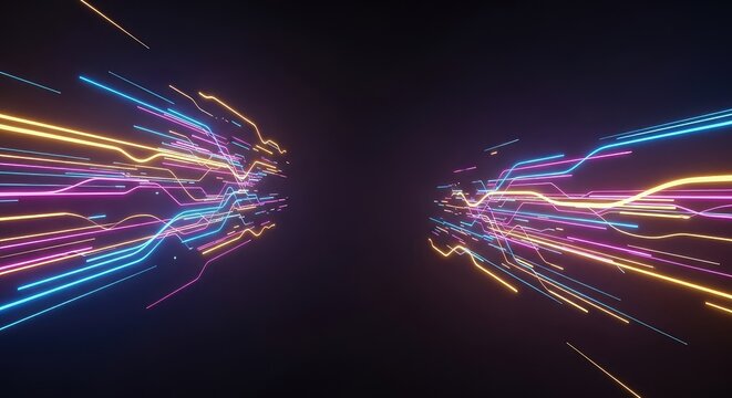 Shifting, energetic void space showing potential for new forms. Abstract placeholder representing data or content moving quickly across a digital medium, flexible, background, speed