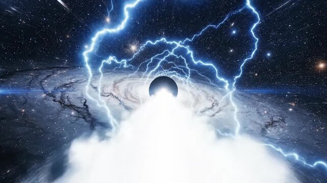 Astronomical Spectacle of a Glowing Supermassive Black Hole in a Distant Galaxy with Beams