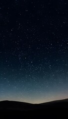 Fototapeta premium Serene watercolor night sky illustration depicting countless stars above a quiet land vista