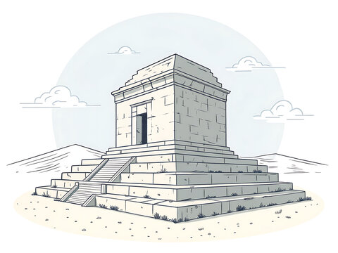 Minimal Pasargadae stone tomb