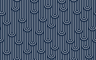 Abstract geometric seamless patter, vector background of lines like roof tiling, Asian endless pattern, vintage reptile skin china decoration.