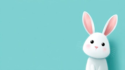 Obraz premium pastel bunny green background on a blue background