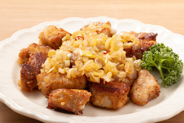 豚ロース揚げ　ねぎだれ