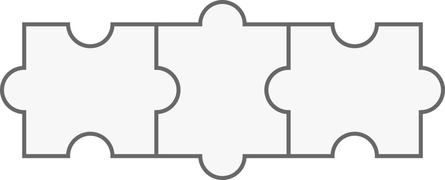 Connected jigsaw grid with blank frames for content. Infographic template for business presentations and education.