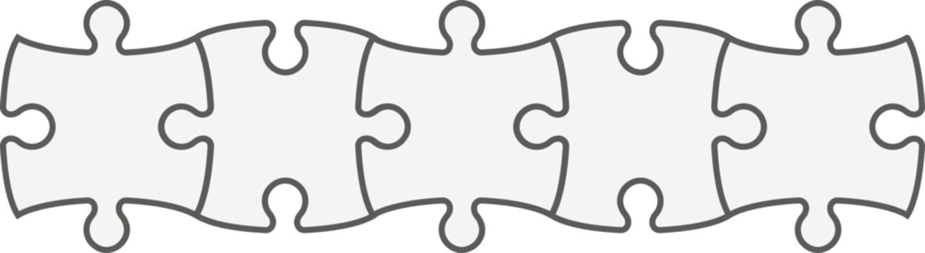 Interlocking puzzle pieces creating complete grid structure. Empty infographic frames for corporate and educational presentations.