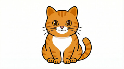 Fototapeta premium Cute Ginger Tabby Cat Illustration, Hand Drawn Doodle Style Vector Isolated on White Background