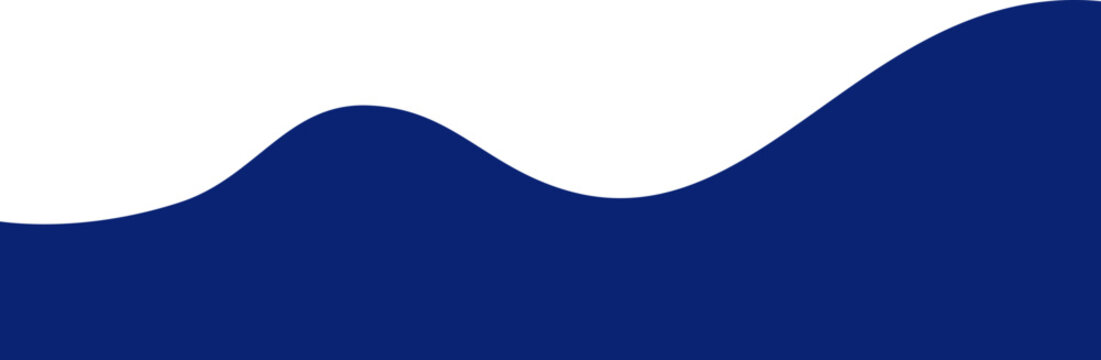 Wavy divider shape. Border and abstract curved header. Bottom element for webpage and templates. Simple separator shape for modern menu. Basic layout
