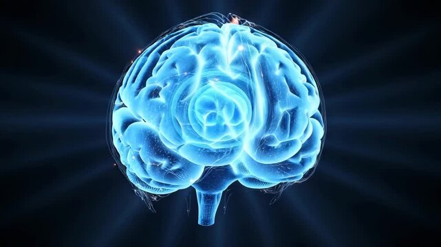 The Luminous Mind: A mesmerizing visualization of the human brain, glowing with ethereal light and radiating with intricate neural pathways and thoughts.