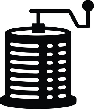 a barograph drum with stylus arm the entire image silhouette vector illustration on transparent background