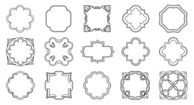 Collection of 15 unique ornate frame designs and shapes