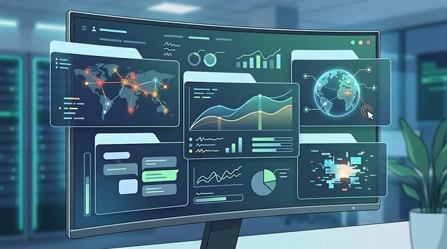 Businessman analyzing data on a tablet for IT support, troubleshooting, service management, and remote customer assistance