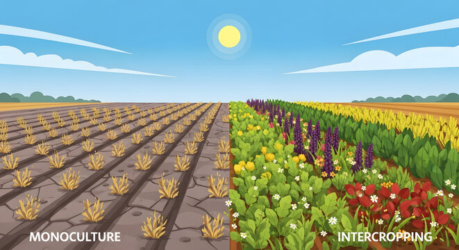 Crop Contrast Monoculture Intercropping