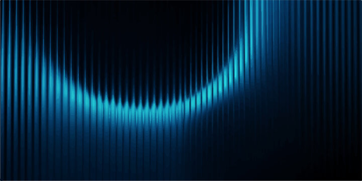 Abstract blue vector background with bright gradient waves and digital equalizer lines creating a colorful motion pattern for technology and music wallpaper design