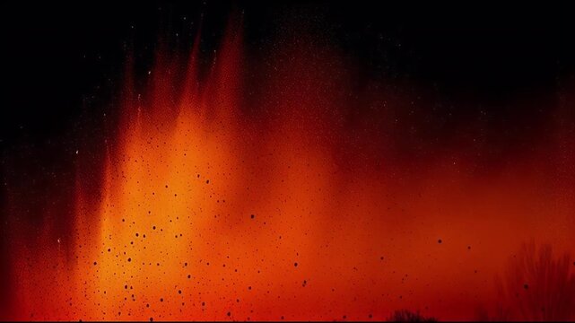 Dramatic fiery aurora borealis lights up a dark night sky over silhouetted trees and shrubs a stunning landscape photography image evoking wonder and natural beauty
