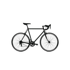 Fototapeta premium Simple Black Bicycle Illustration on White Background