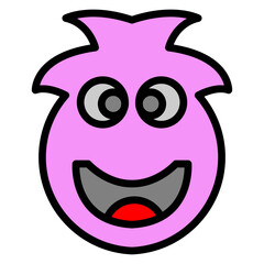 Fototapeta premium Happy Monster Vector Filled Icon Design