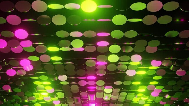Pink and Green Shimmer Circle Shapes Background VJ Loop in 4K