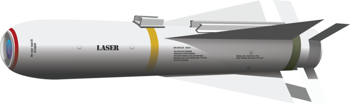 AGM 65 Maverick US Air to Ground Missile for Precision Strikes Laser Guided Munition Vector