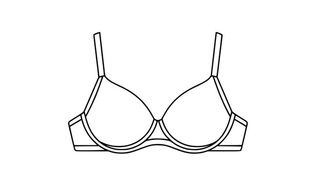 Female bra outline icon lingerie clothing vector illustration
