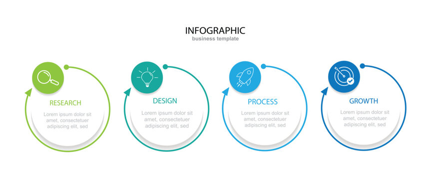 infographic template, design infographic whit 4 option vector illustration
