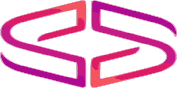 Abstract gradient pink and purple code snippet brackets logo design, representing programming, software development, data science, coding, and technical innovation within a fluid, futuristic isometric