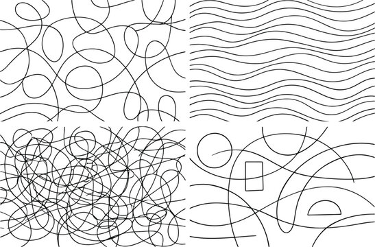 Abstract Hand Drawn Line Art Backgrounds