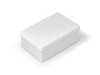 Naklejka premium Blank white shoe box mockup
