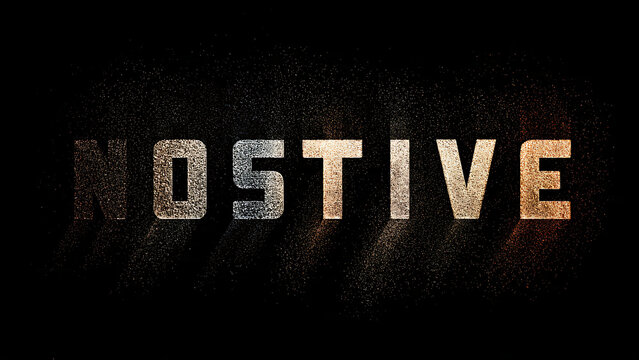 Dramatic textured title with particle disintegration effect and glowing dust, creating a grunge cinematic atmosphere perfect for dark themes and digital projects