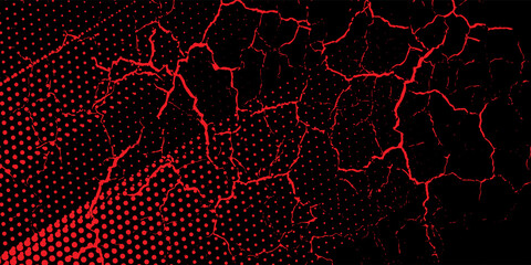 Halftone dots red and black color pattern gradient grunge texture background. Dot pop art comic sport style vector illustration. grunge vector dots © Jonathan W 