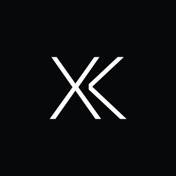Letter X XK K KX Monogram Logo Design Minimal Icon