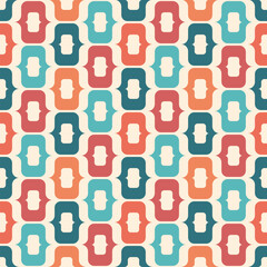 Naklejka premium Retro seamless pattern. Mid century modern style. Vintage modern background. Geometric fashion fabric print. for prints on fabric, textile, covers, wallpaper, interior, wrapping. vector illustration