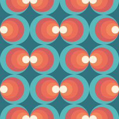 Fototapeta premium Retro seamless pattern. Mid century modern style. Vintage modern background. Geometric fashion fabric print. for prints on fabric, textile, covers, wallpaper, interior, wrapping. vector illustration