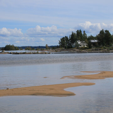 House at the shore of Lake Vanern, Vita Sandar, Mellerud, Sweden.