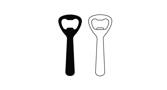 Two bottle openers one dark and one light in silhouette