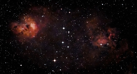 Die Sternennebel mit einem offenen Sternhaufen im Sternbild Fuhrmann (Auriga)