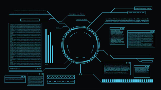vector design of scan elements in futuristic technology style