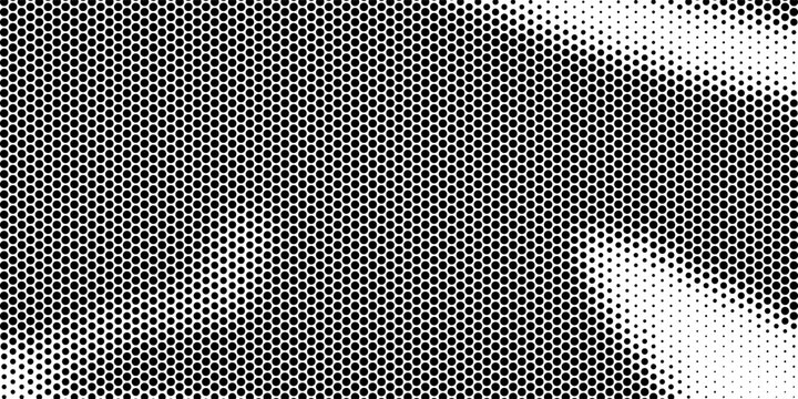 Abstract Black and White Halftone Dot Pattern Background with Gradient Texture