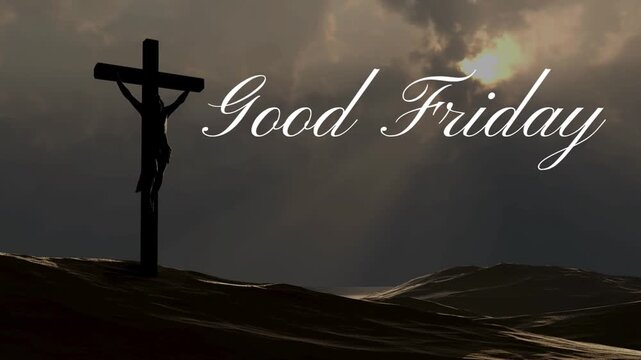 Happy Good Friday White Modern Greeting Video