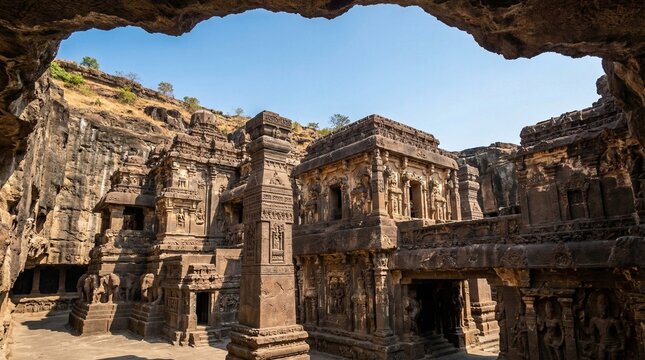 Largest Monolithic Kailasa temple cave number 16 Ajanta and Ellora Caves