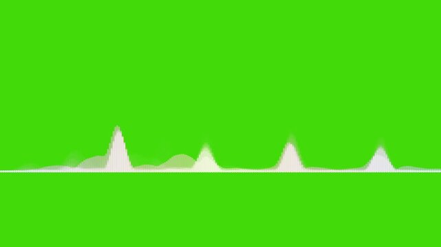 abstract music sound wave or audio wavefrom isolated on green screen background.Line digital minimalist voice and symbol technology.