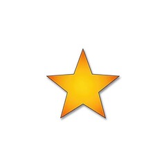 Obraz premium A bright yellow star symbol on a white background