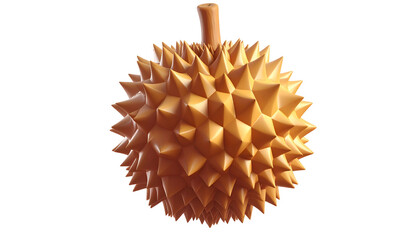 Fototapeta premium Durian fruit with spiky outer shell on black background; Southeast Asian tropical produce