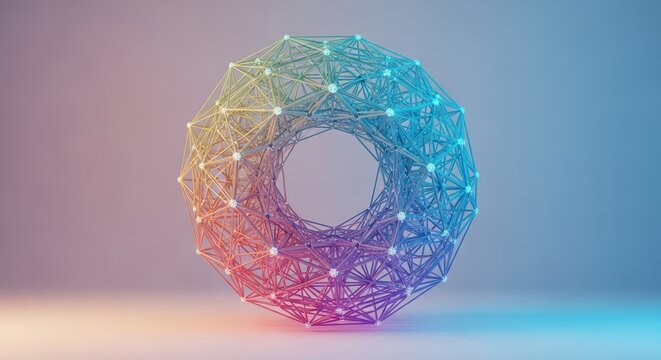 Abstract geometric mesh structure representing technological development, future strategy, and complex data visualization, conceptual, mathematics, lattice