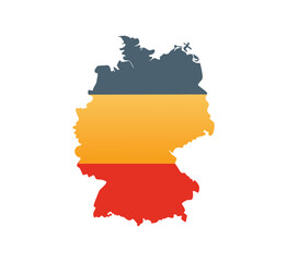 Fototapeta premium German Country Map In Black Red Yellow Flag Colors Design
