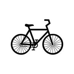 Obraz premium Stylized black and white vector silhouette of a bicycle, representing eco-friendly transport, active lifestyles, and urban mobility for modern design and digital media