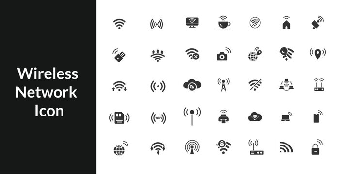 wireless network solid  icon