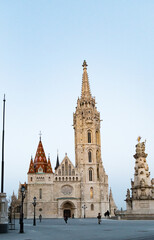 Obraz premium the Matthias Church in Budapest at blue hour Hungary Europe