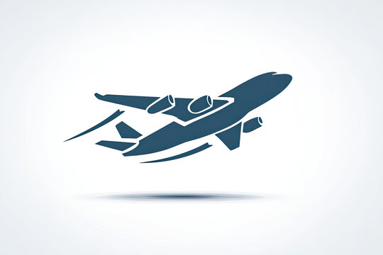 Airplane symbol.Flying up airplane icon.Takeoff plane symbol