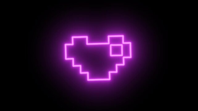 Icon Heart pixel 2 pink glow