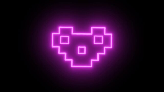 Icon Heart pixel pink glow